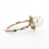 Halo Snowflake Pearl Gold Ring