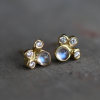 Moonstone and Diamond 18k Gold Moonlight Stud Earrings