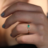 Emerald Small Oval 14k Gold Ring