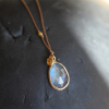 Rainbow Moonstone Gold with Cognac Diamond Necklace