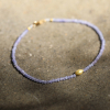 Tanzanite 18K Gold Beaded Bracelet