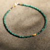 Malachite 18K Gold Beaded Bracelet