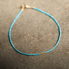 Turquoise 23K Gold Beaded Bracelet