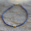 Lapis 18K Gold Beaded Bracelet