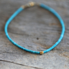 Heishi Turquoise 18K Gold Beaded Bracelet
