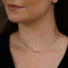 Small Curved Bar Emerald 14k Gold Necklace