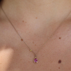 Tiny Ruby Gold Necklace on Nylon Cord