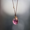 Tourmaline and Sapphire Double Drop Nylon Cord Necklace