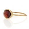 Faceted Oval Garnet 18k Gold Ring