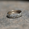 White Gold Wide Diamond Band Ring