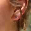 Small White Gold Diamond Star Post Stud Earrings