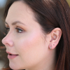 Tiny Grey Diamond White Diamond Post Stud Earrings