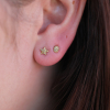 Small 14k Yellow Gold Brown Diamonds Post Stud Earrings