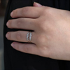 White Gold Double Row White Diamond Ring