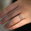 White Gold Double Row White Diamond Ring