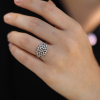 White Diamond Large Cluster 14k White Gold Ring