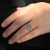 White Diamond Large Cluster 14k White Gold Ring