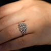 White Diamond Large Cluster 14k White Gold Ring