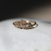 Yellow Gold 12 Brown Diamond Cluster Ring