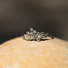 Gray Diamond Cluster White Gold Ring