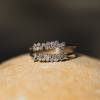 Yellow Gold Double Row Brown Diamond Ring