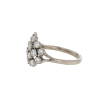 White Diamond Cluster 18k White Gold Ring
