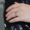 Yellow Gold Double Row Brown Diamond Ring