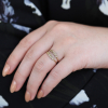 Yellow Gold Double Row Brown Diamond Ring