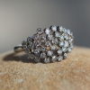 White Diamond Large Cluster 14k White Gold Ring