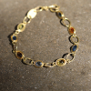 Multicolored Sapphire Gold Link Bracelet