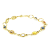 Multicolored Sapphire Gold Link Bracelet
