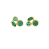 Faceted Emerald Cluster Post Stud Earrings