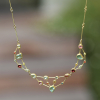 Tourmaline Sapphire Aquamarine Mosaic Necklace