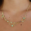 Tourmaline Sapphire Aquamarine Mosaic Necklace