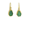 Rough Emerald Gold Drop Earrings