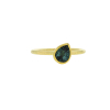 Tourmaline Sideways Teardrop Gold Ring