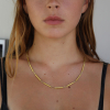 Gold Tube Link Necklace