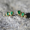 Mixed Shaped Emerald and Diamond Earrings