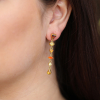 Yellow Sapphire, Fire Opal and Garnet Gold Earrings