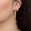 Yellow Sapphire, Fire Opal and Garnet Gold Earrings