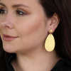 Large Gold Oval Hanging Earrings