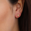 White Diamond Bubble Gold Post Earrings