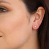 White Diamond Bubble Gold Post Earrings