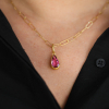 Pink Tourmaline Gold Pendant (NO CHAIN)