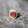 Faceted Ruby Gold Ring