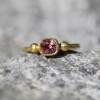 Faceted Pink Spinel Gold Ring