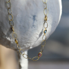 Multi colored Sapphire Gold Link Necklace