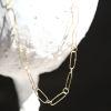 Circular and Stretched Link 18k Gold Chain Necklace