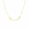 Circular and Stretched Link 18k Gold Chain Necklace