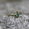 Tourmaline Sideways Teardrop Gold Ring